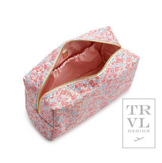 Luxe Cosmetic Bag Marseille Everyday with Pink Pinstripe