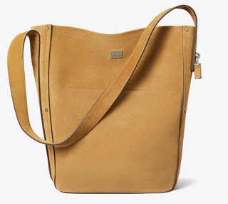 Locke Suede Slim Medium Bucket Bag - Wild Tabacco