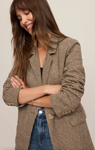 Evan Check Blazer - Dark Chocolate