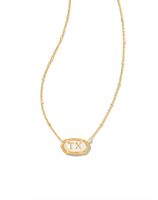 Elisa Pendant Texas Necklace - Gold Ivory Mother of Pearl