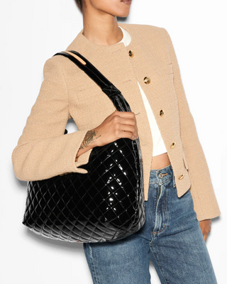 Large Metro Shoulder Bag II - Black Lacquer