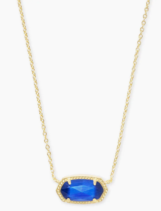Elisa Necklace - Gold Cobalt Cats Eye