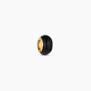 Astra Black Enamel Bead Charm - 14K Gold Plated