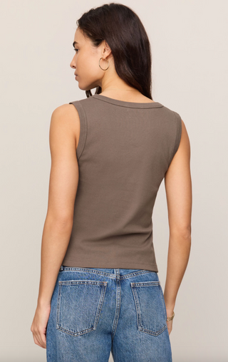 Ellie V-Neck Tank - Pebble Coast