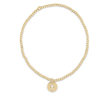 EGirl Classic Gold 2mm Bead Bracelet - Blessed Small Gold Disc