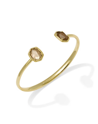 Daphne Frame Cuff Bracelet - Gold Taupe Mother of Pearl S/M