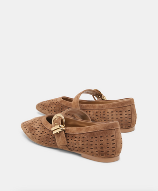 Mikela Ballet - Cocoa Perforated Suede