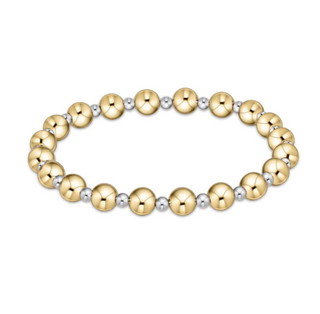 Classic Grateful Pattern 6mm Bead Bracelet - Mixed Metal