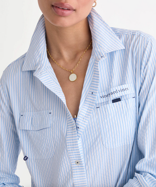 Harbor Shirt Cover Up - Seersucker-Jake Blue