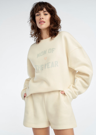 Mom of the Year Sweatshirt - Gardenia/Light Sage