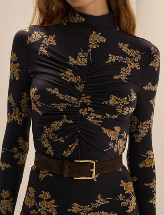 The Lucia Dress - Navy Vine Floral