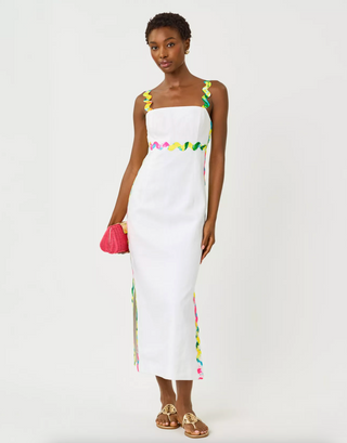 Mikayla Linen Midi Dress - Resort White