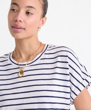 Jersey Tee - B.Stripe-White Navy