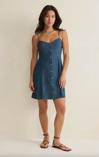 Angel Eyes Denim Mini Dress - Medium Indigo