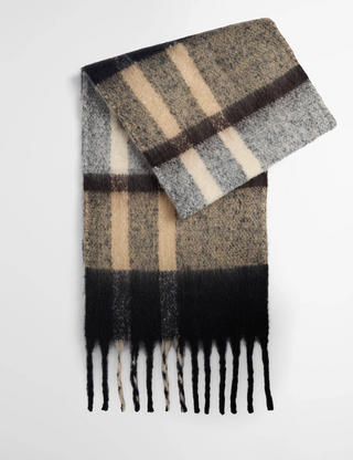 Isla Tartan Boucle Scarf - Birchwood Dress Tartan