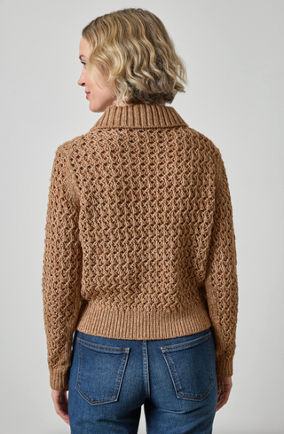 Textured Polo Sweater - Hazelnut