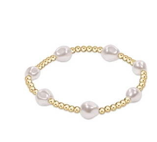 Admire Gold 3mm Bead Bracelet - Pearl