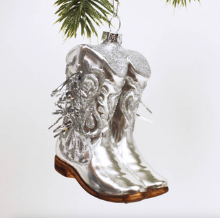 Cowboy Boot Boxed Glass Ornament
