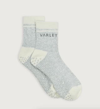 Grayson Half Crew Grip Sock - Light Grey Marl