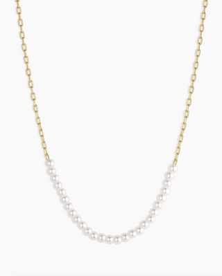 Finley Pearl Row Necklace - Gold