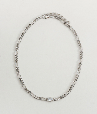 The Oval Bezel Chain Necklace - Silver
