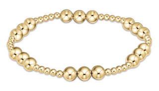 Classic Joy Pattern 6mm Bead Bracelet - Gold