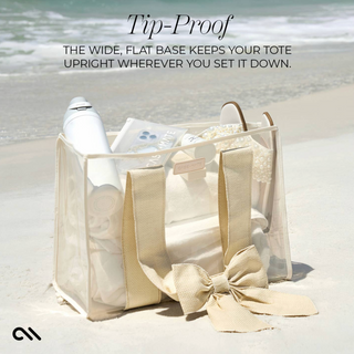 Case-Mate Ecru Raffia Bow Jelly Tote Bag