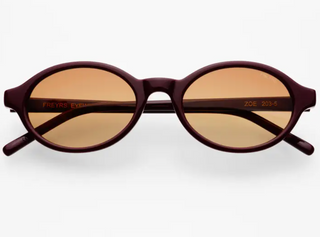 Zoe Acetate Round Womens Sunglasses - Burgundy
