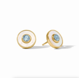Colette Circle Stud-Chalcedony Blue-OS