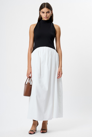 Ponte Combo Maxi Dress - Black Summer White