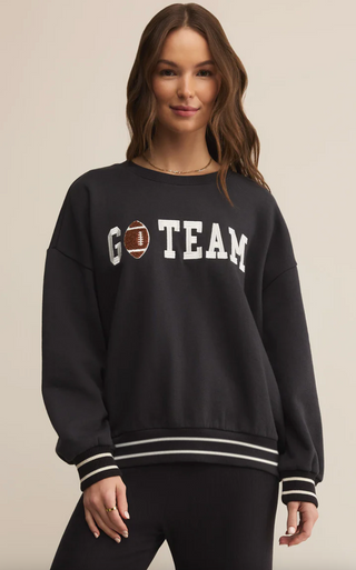 Oversized Go Team Sweatshirt - Black Sand