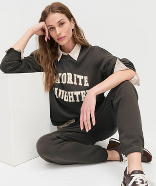 Collegiate Sweatshirt - Coffee / Gardenia