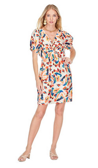 Front Twist Dress - Tiger Lilies