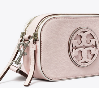 Miller Patent Border Mini Crossbody Bag - Pale Pink