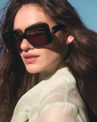 Ladybug Stud Earrings - Gold Red Vermillion Magnesite