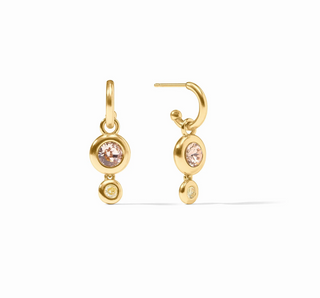 Rainbow Duo Hoop & Charm Earring - Champagne Radiance