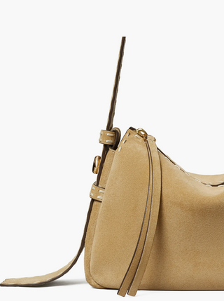 Romy Suede Small Shoulder Bag - Butter