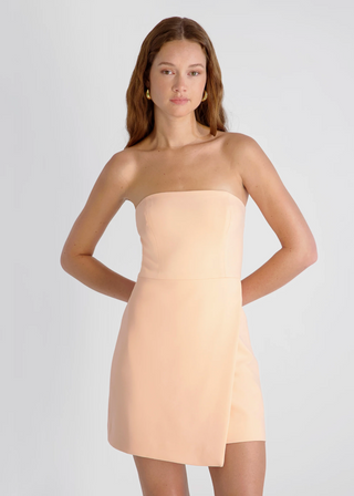 Whisper Strapless Mini Dress - Peach