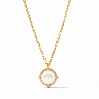 Honeybee Solitaire Necklace - Gold Pearl