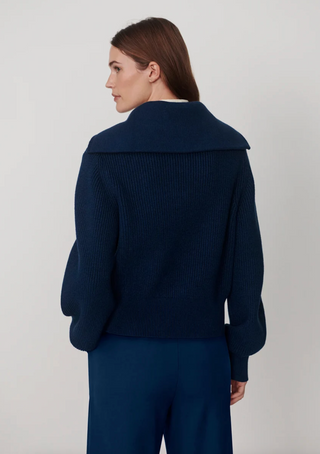 Maura Half Zip Knit Sweater - Sea Blue