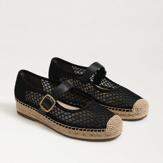 Mackie Mesh Mary Jane Espadrille - Black Mesh