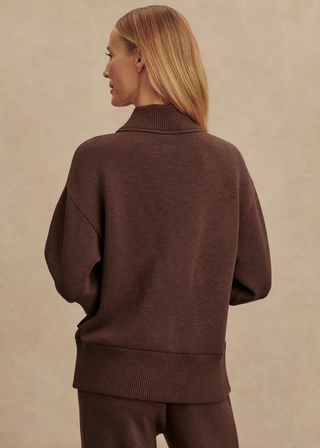Sally Half Zip Sweater - Coffee Bean Marl