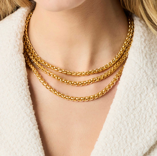 Cobblestone Link Necklace - Gold