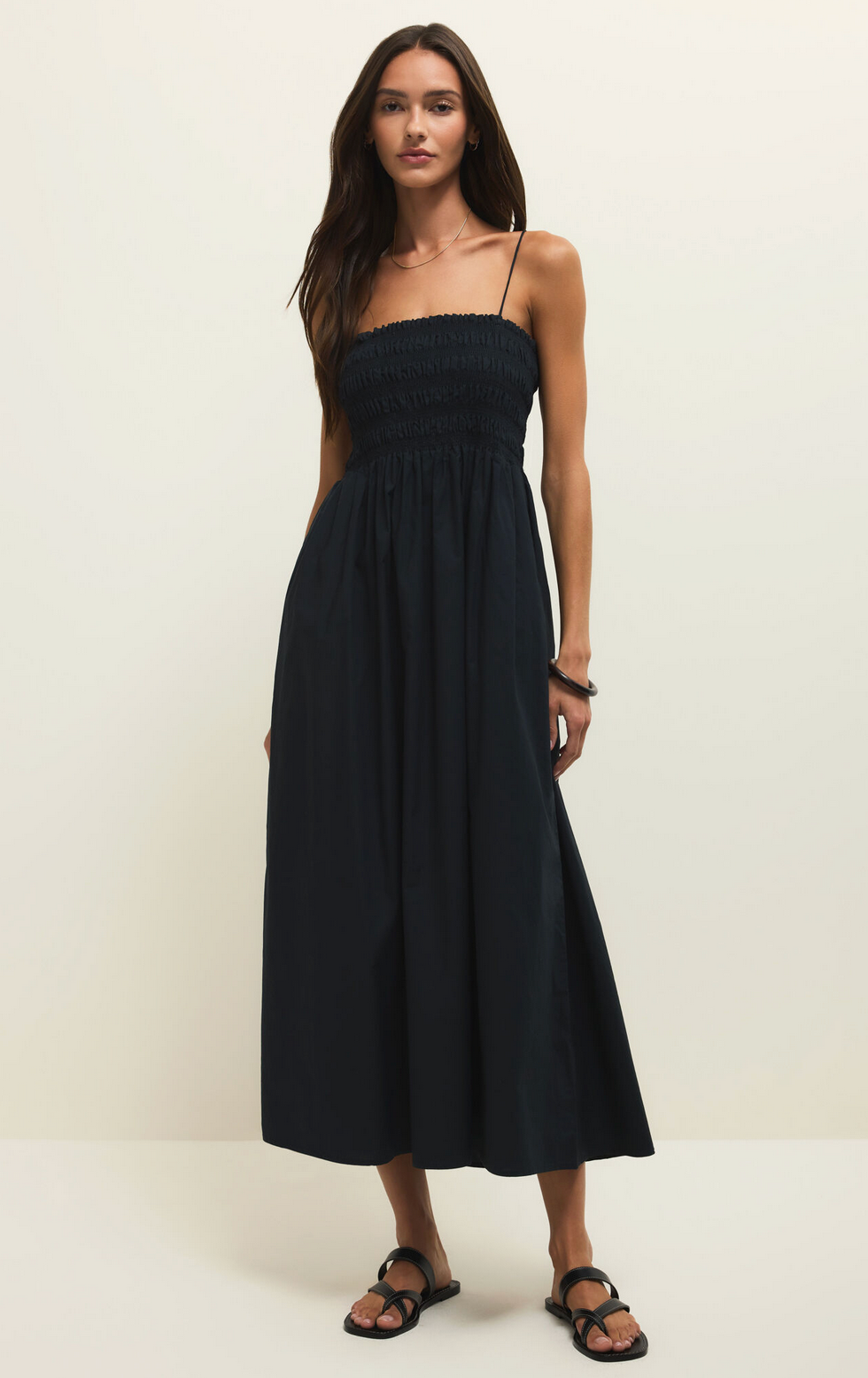 Cornelia Poplin Maxi Dress - Black Monkee's of Fredericksburg Cornelia Poplin Maxi Dress - Black Monkee's of Fredericksburg