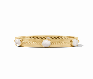 Nassau Stone Hinge Bangle - Iridescent Clear Crystal