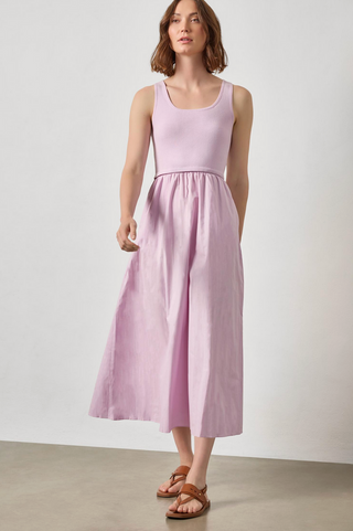 Mixed Media Scoop Neck Dress - Lavender