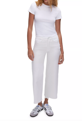 Good Waist Cropped Palazzo Jeans - White