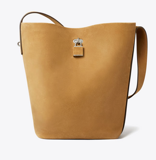 Locke Suede Slim Medium Bucket Bag - Wild Tabacco