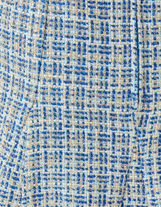 Cammi Boucle Mini Skirt - Trangier Teal Ocean Deep Lurex Boucle