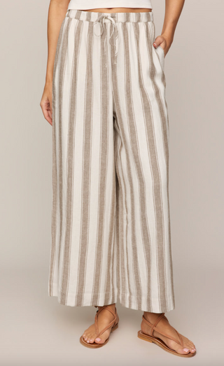 The Perfect Striped Pant - Light Toffee